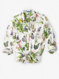 Britt Linen Shirt In Jardin Mariposa