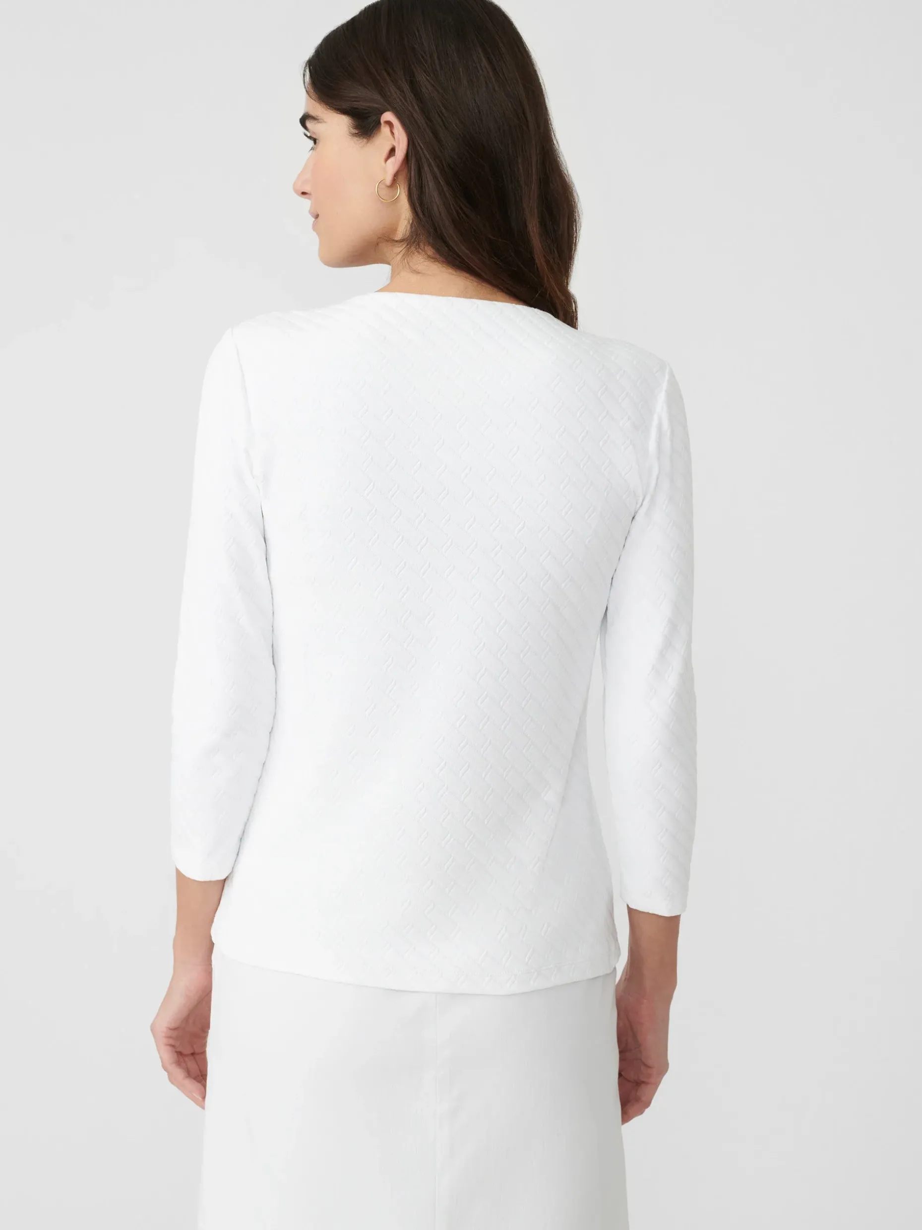 Carly Top In Fernwood Geo Jacquard