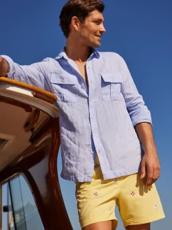 Christos Classic Fit Linen Shirt