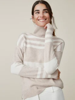 Clara Cashmere Turtleneck In Stripe