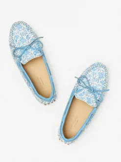 Flagler Leather Driving Mocassins In Micro Bloomsbury