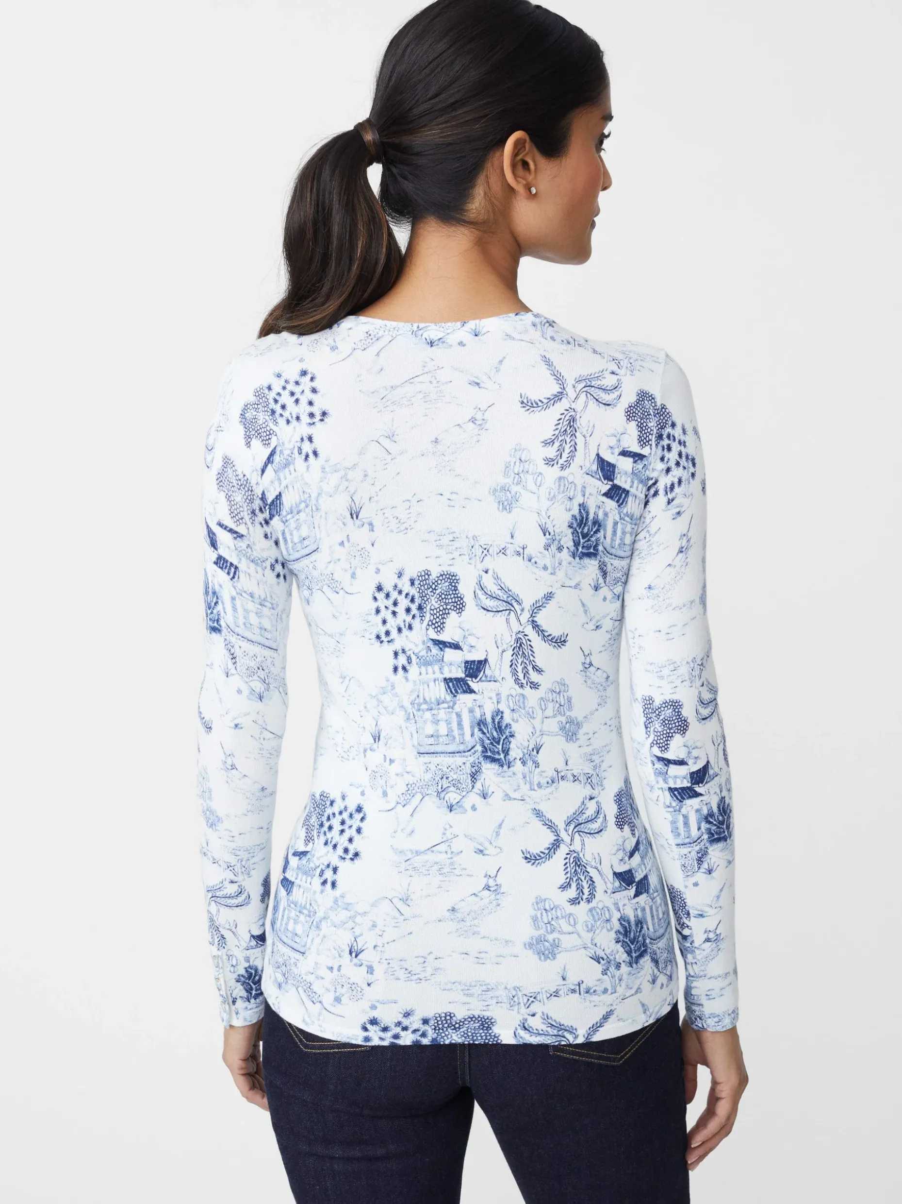 Lenny Sweater In Chinoiserie Toile