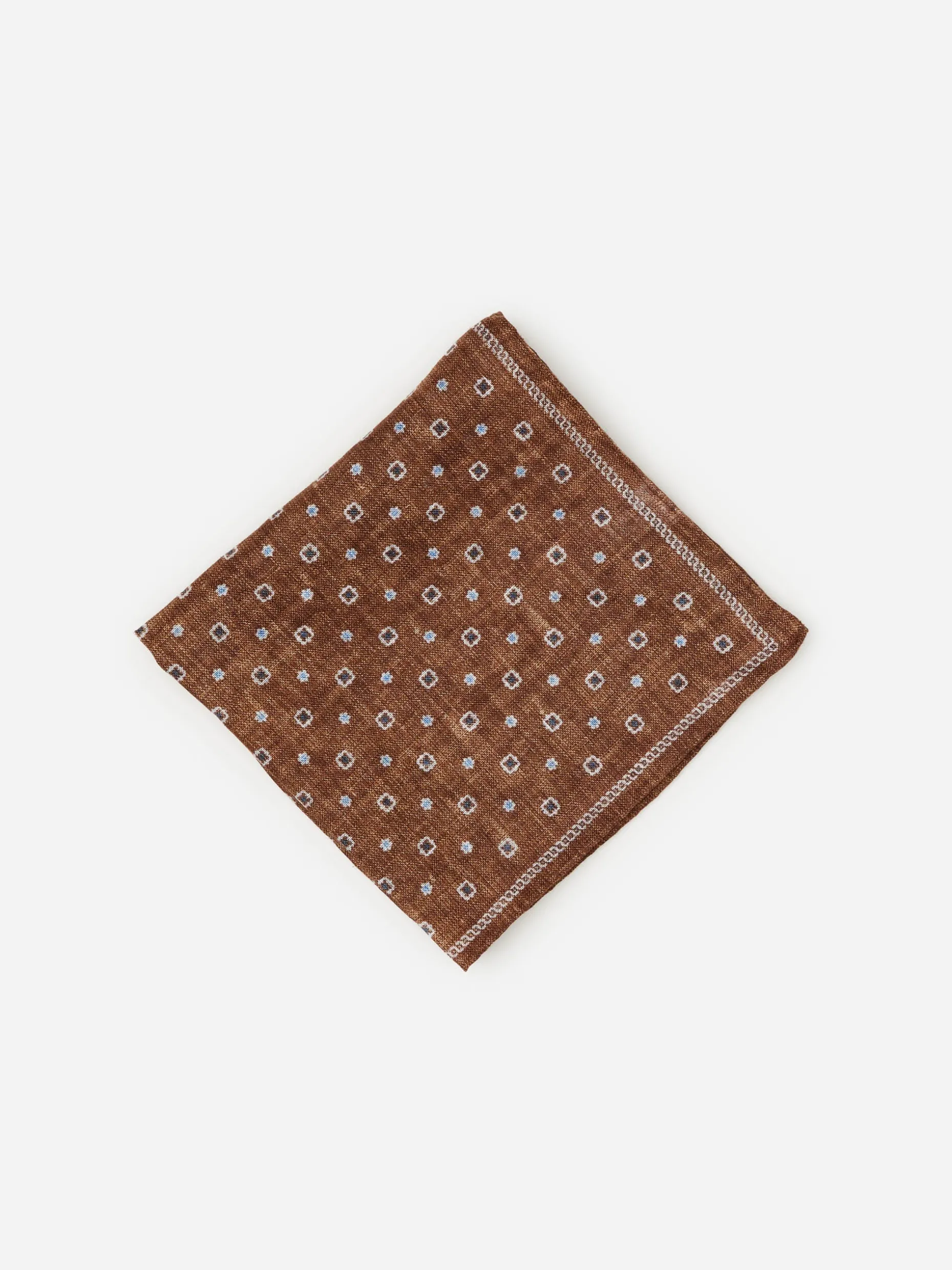 Linen Pocket Square In Floral Dots