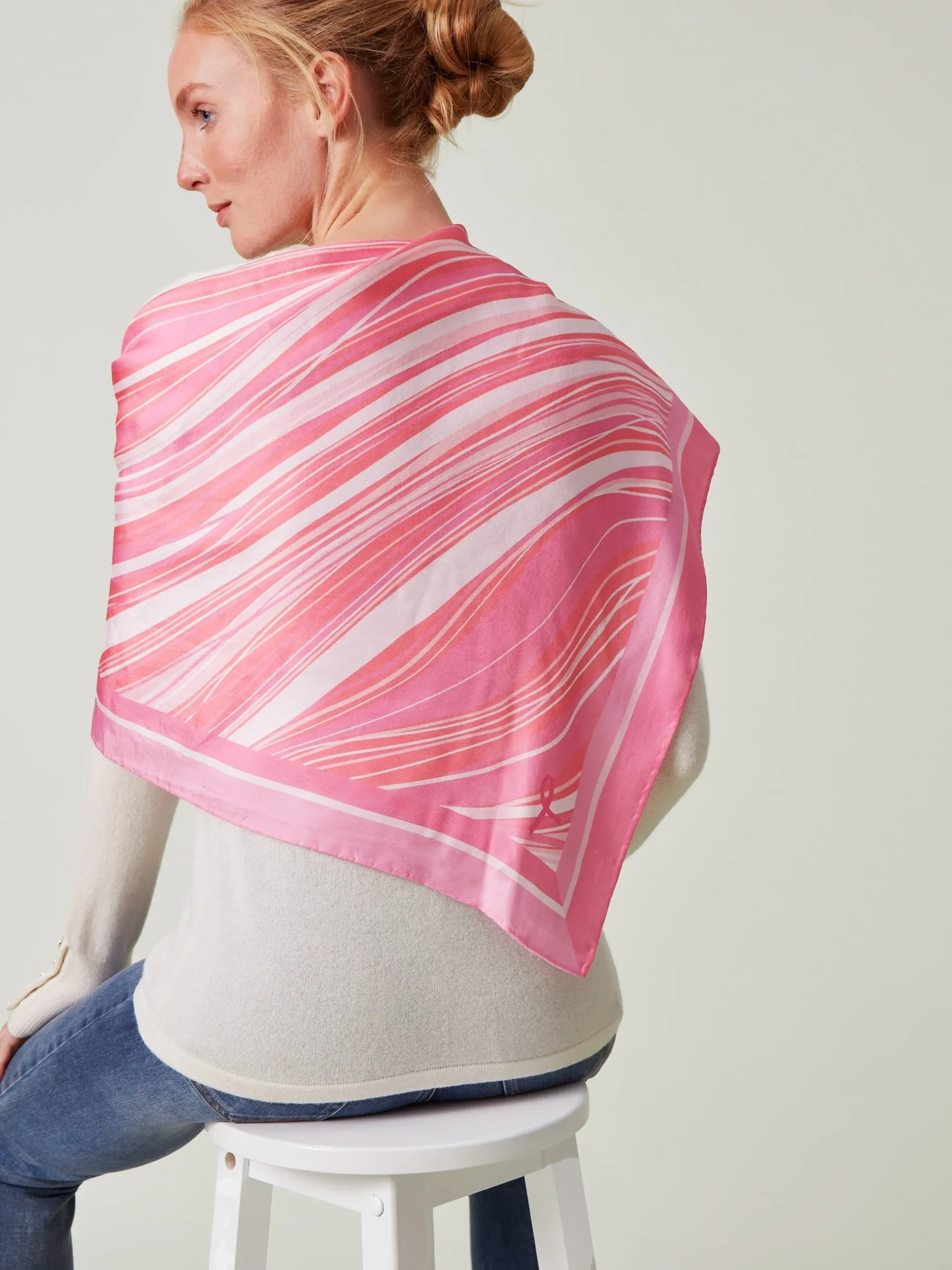 Mabel Silk Scarf In Weaver Square