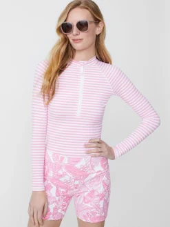 Mckenzie Rash Guard In Mini Bangle Stripe