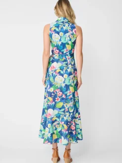Miramar Linen Dress In Floral Reef