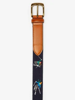 Needlepoint Belt In Skier